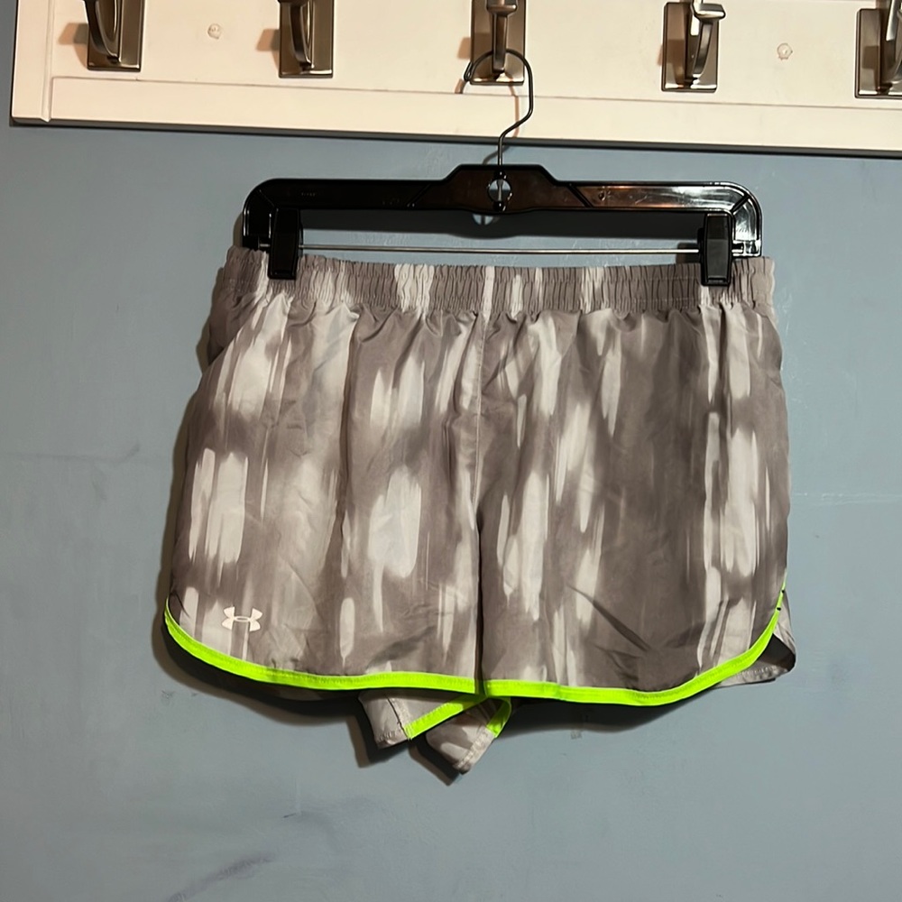 Under Armour Gray Athletic Shorts with Neon Accents